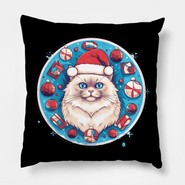 Ragdoll Cat Xmas, Love Cats Pillow by dukito