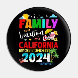 Matching Family California Vacation 2024 Summer Holiday Trip Pin