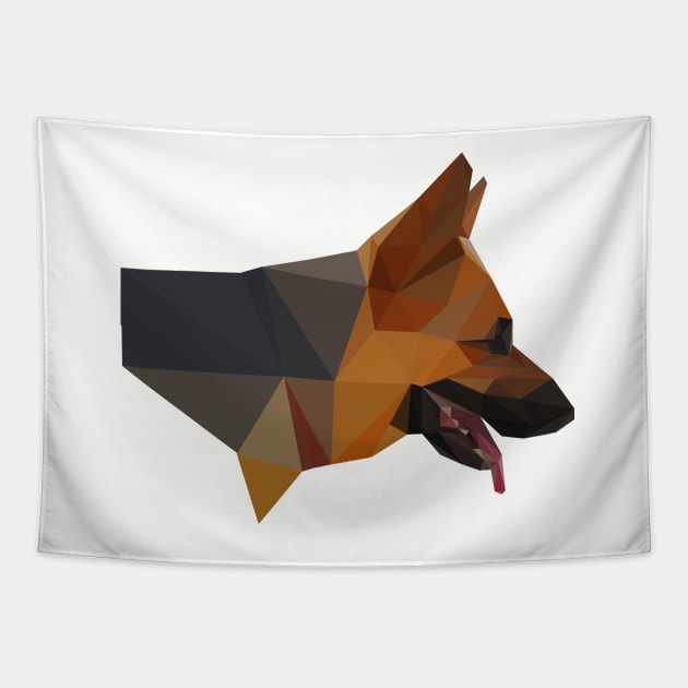 Low Poly Dog Tapestry by Lollik