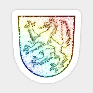 Low Poly Coat of Arms Transparent Gradient Rainbow Magnet