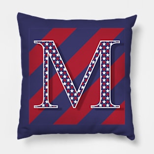 Old Glory Letter M Pillow