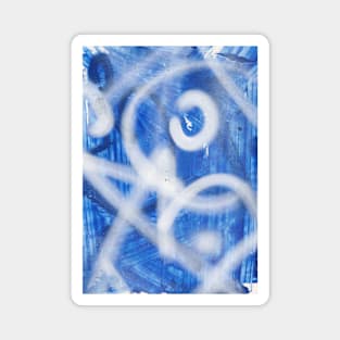 Abstract Blue Graffiti Street Art Pattern 002 Magnet