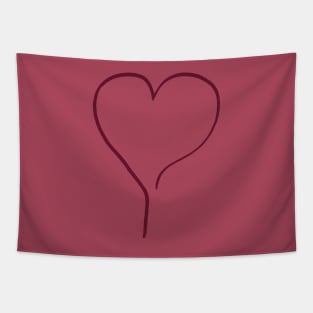 My Red Heart on the right line  - Oneliner Tapestry