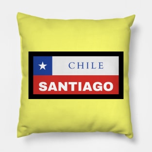 Santiago City in Chilean Flag Pillow