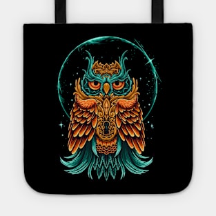 Owl ornament shine fire Tote