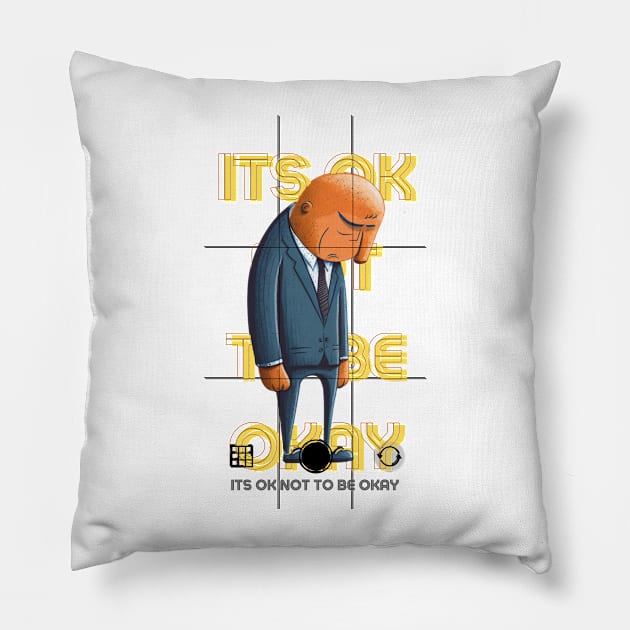 Its OK Not To Be Okay Pillow by Alihassan-Art