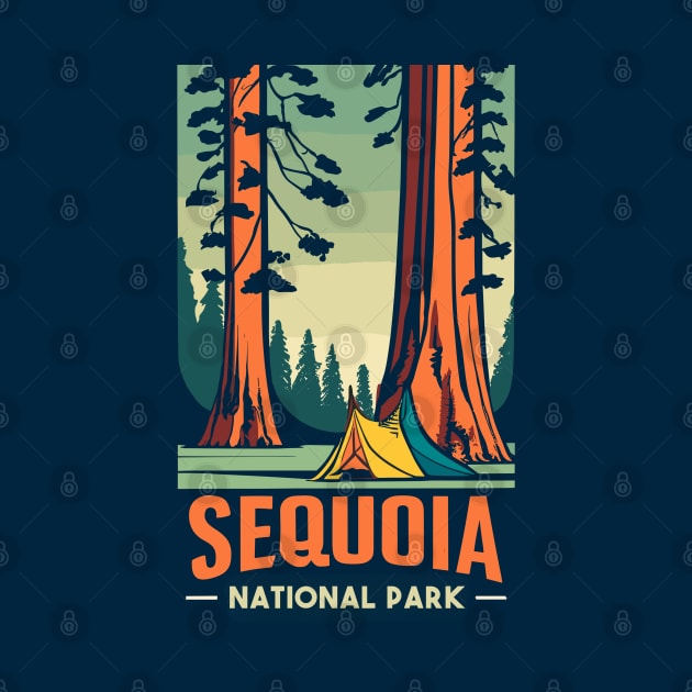 A Vintage Travel Art of the Sequoia National Park - California - US by goodoldvintage