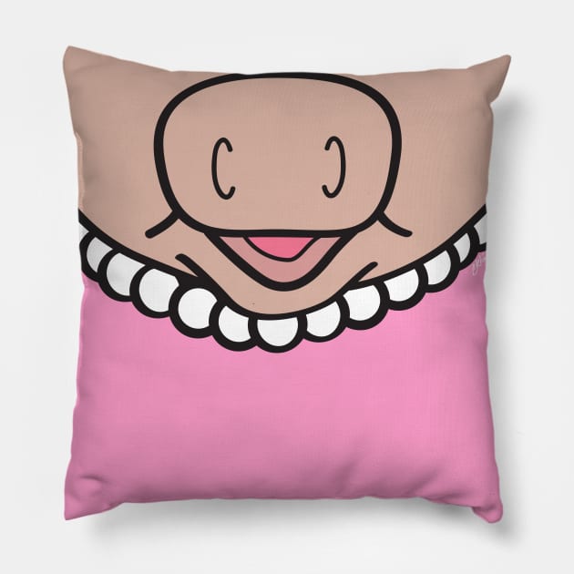 Piggy Smile (for face mask) Pillow by CKline