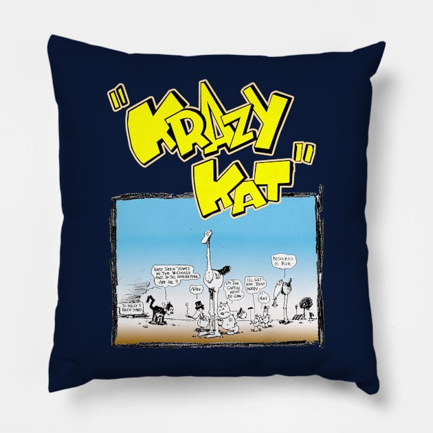 Krazy Kat and the Gang of Confusion Pillow by enyeniarts