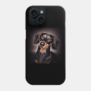 Dachshund Portrait Black and Tan Smooth Coat Phone Case