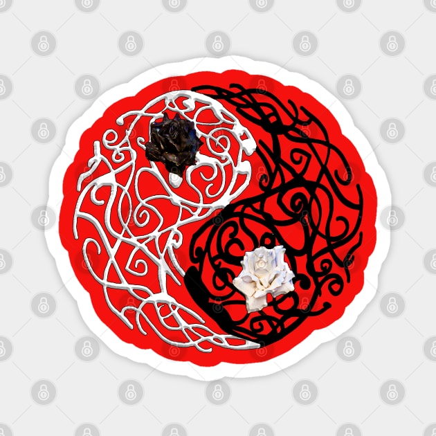 Yin and Yang Rose Magnet by dalyndigaital2@gmail.com