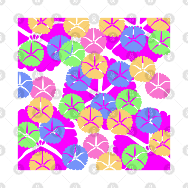 colorful pink green flowers background pattern by Artistic_st