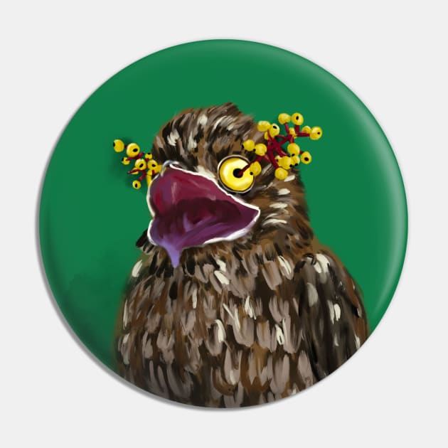 Potoo + Doll's Eye Pin by mkeeley