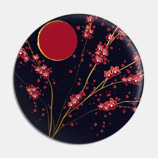 Cherry Blossoms Kintsugi Abstract Pin