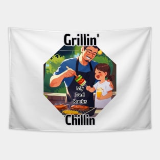 Father's day, Grillin' and Chillin, Go ask your mom! Father's gifts, Dad's Day gifts, father's day gifts. Tapestry