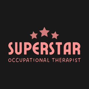 Occupational Therapist Superstar – Typography – Peach T-Shirt