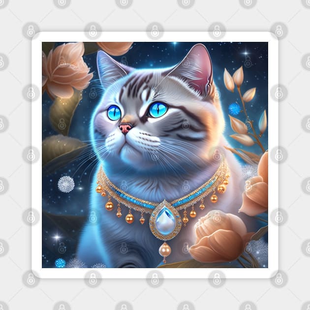 British Shorthair Luxury Kitten Magnet by Enchanted Reverie