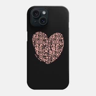 Pastel Red Rick Astley Rickroll QR Code Heart Art Phone Case