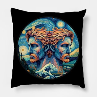 ZODIAC Gemini - Astrological GEMINI - GEMINI - ZODIAC sign - Van Gogh style - 19 Pillow