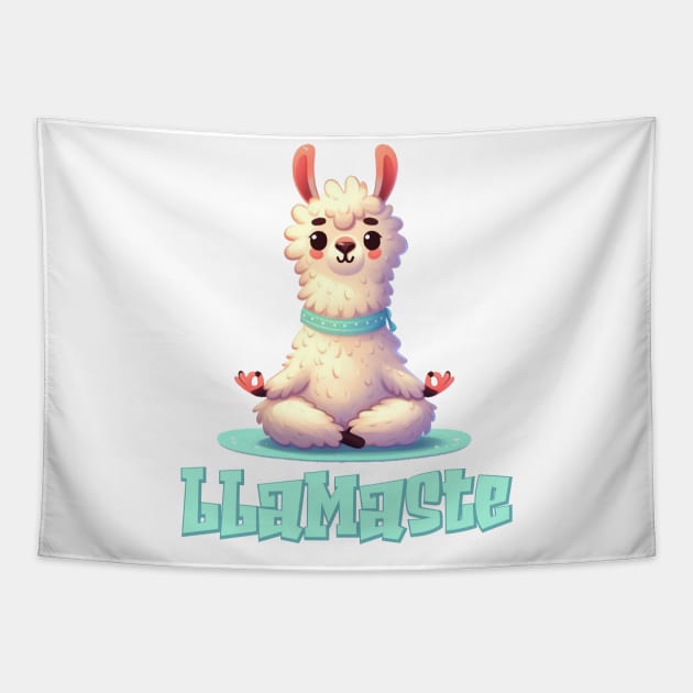 Cute Llama Lamaste Illustration Tapestry by Dmytro