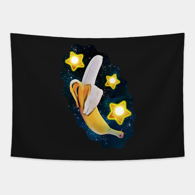 Space banana universe fruit Tapestry by Shadowbyte91