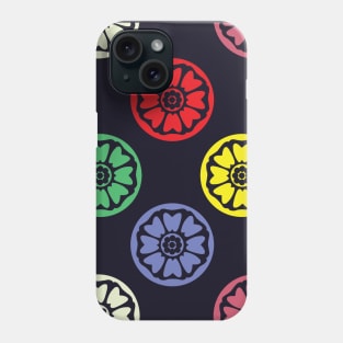 Colorful White Lotus Tile Pattern Phone Case