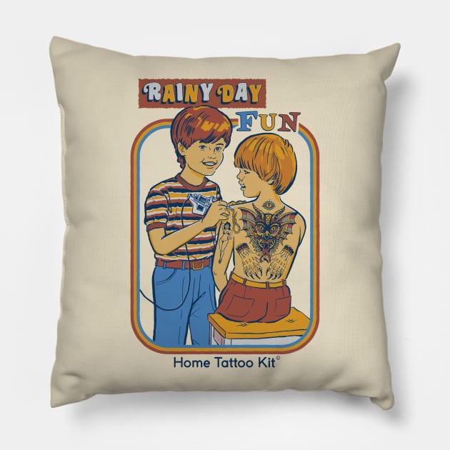 Rainy Day Fun Pillow by Steven Rhodes