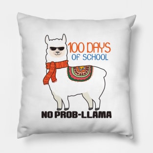 '100 Days of School No Prob-Llama' Alpaca Llama Trendy Gift Pillow