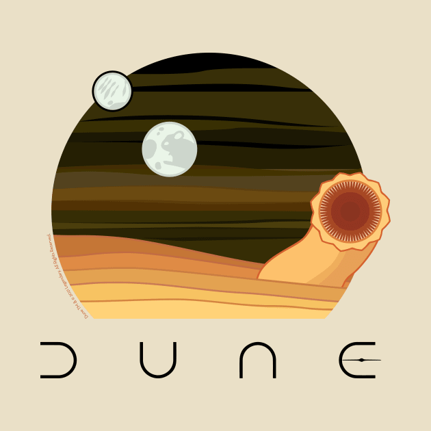 Dune Desert Night and Sandworm (light backgrounds) by Markadesign