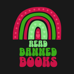 Read Banned Books LGBTQ Pride Christmas Boho Rainbow T-Shirt