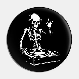 skeleton dj playing the music Pin