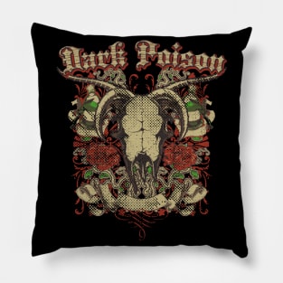 horned animal skull flourish Pillow