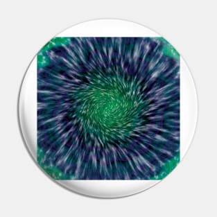 Blue and green circle tie dye Pin