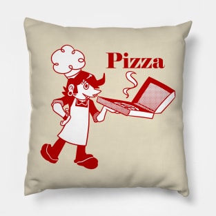 Vintage Looking Goth Pizza Boy Pillow