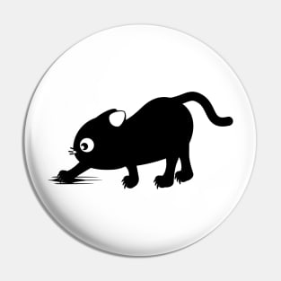 Digging black cat Pin