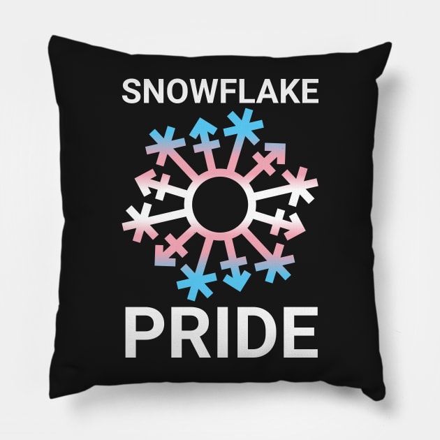 Snowflake Pride - trans flag colors Pillow by GenderConcepts