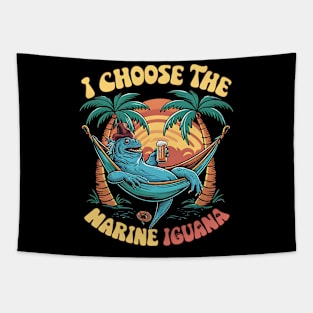 Galapagos marine iguana enjoying summer. I choose the marine iguana. Summer vibes Tapestry