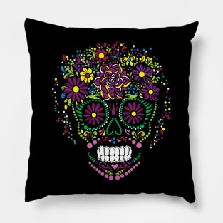 Flowery Sugar Skull Pillow