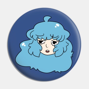 Blue Haired Girl Pin