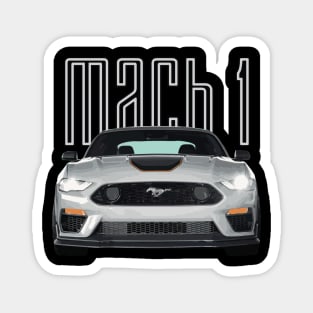 MACH 1 Mustang GT 5.0L V8 Performance Car Fighter Jet Gray STANCE Magnet