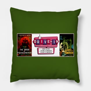 Drive-In Double Feature - Bride of Frankenstein & Ghost of Frankenstein Pillow