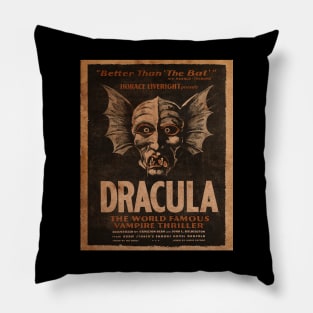 Dracula Retro Vampire Poster Pillow