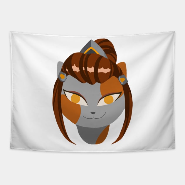 Overwatch Cats Brigitte Tapestry by DebbieMongrel