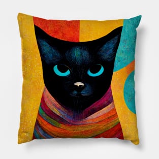 Abstract Cat Pillow