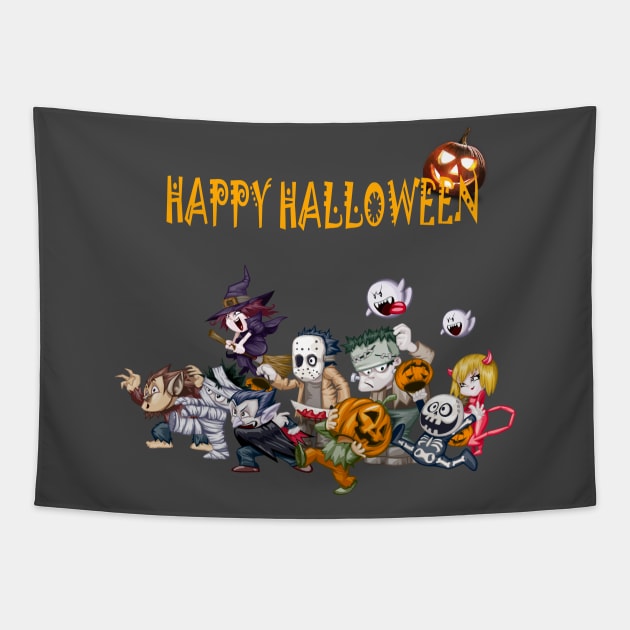 SQUAD HALLOWEN HORROR Tapestry by gituomjangan