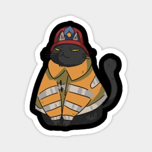 Cat Fireman Magnet