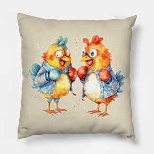 Boxing chickens Pillow