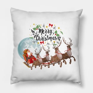 Santa clause on the reindeer Pillow