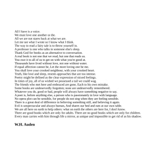 W.H. Auden Quotes T-Shirt