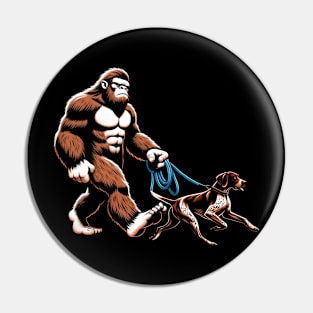 Pointer Bigfoot Walking German Shorthaired Dog Devotees Pin